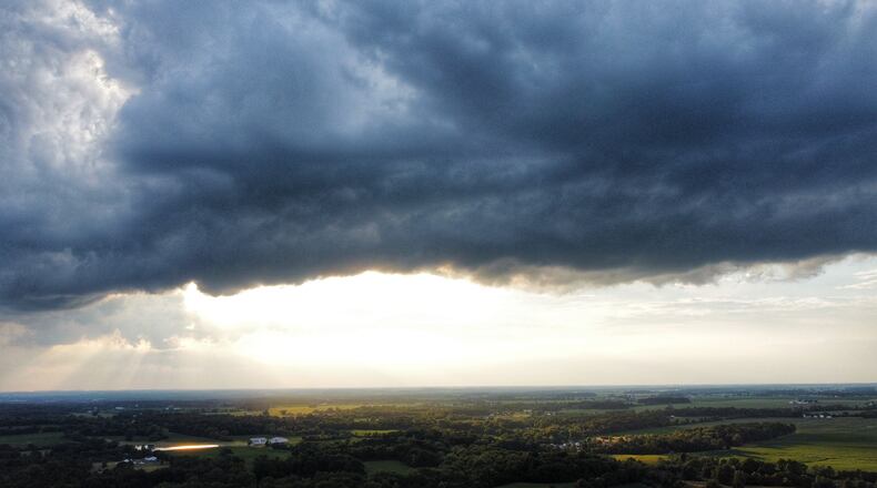 Storms enter western Montgomery County on Friday evening, July 1, 2022. JIM NOELKER/STAFF