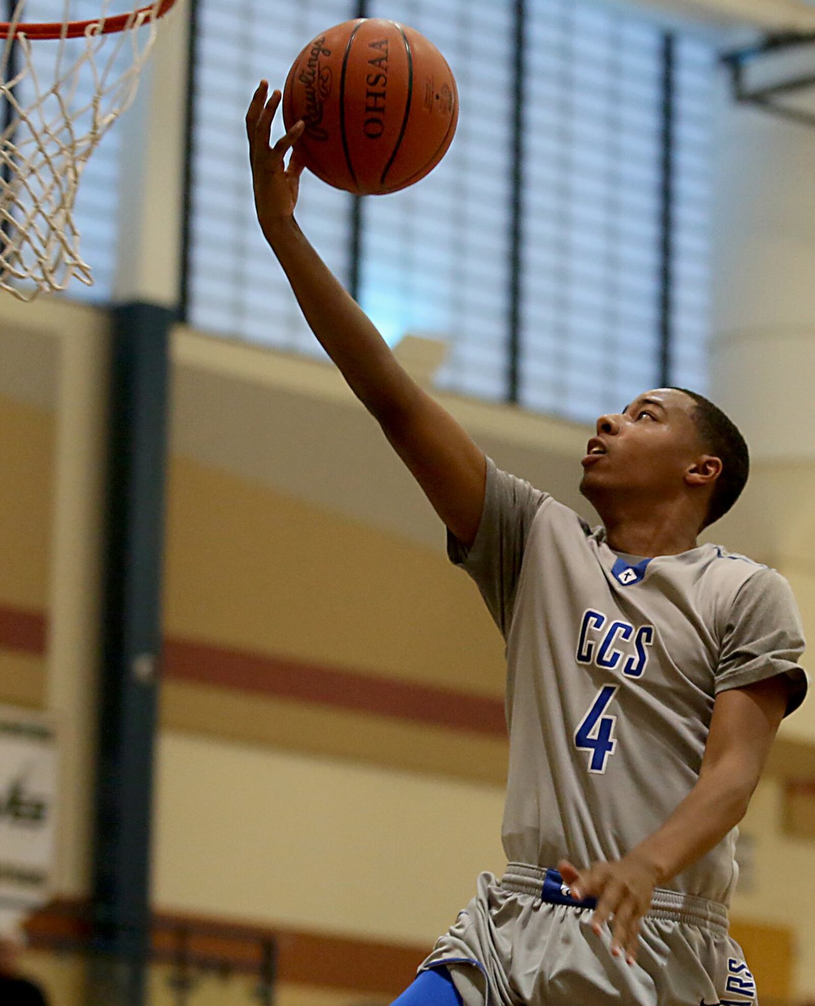 Cincinnati Christian’s Dylan Woods elevates toward the basket during Saturday’s inaugural All-Butler County All-Star boys basketball game at the Hamilton Athletic Center. CONTRIBUTED PHOTO BY E.L. HUBBARD