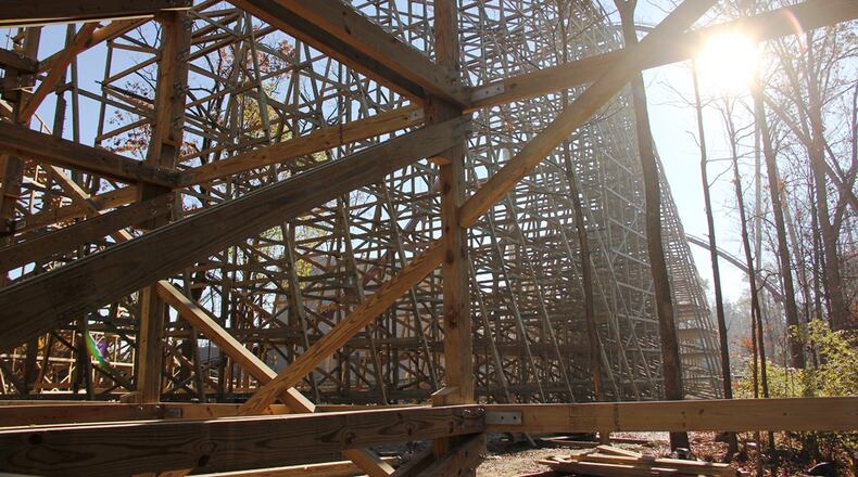 When Mystic Timbers opens this spring it will become Kings Island’s 16th roller coaster. CONTRIBUTED