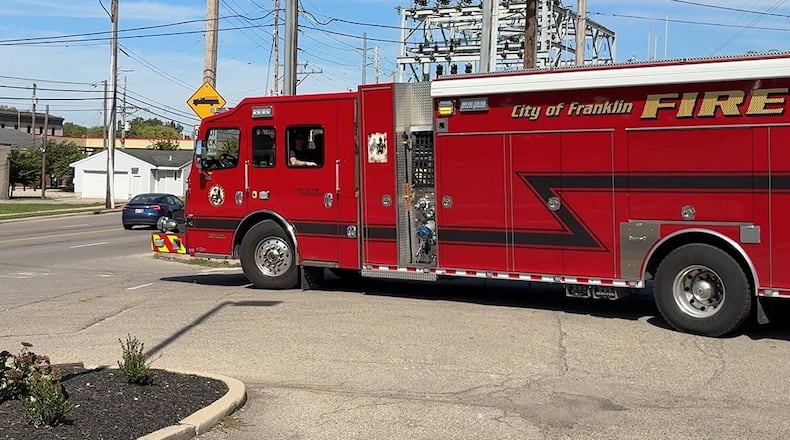 The Franklin Division of Fire responds to a call Thursday, Oct. 2, 2025, from its Fourth Street firehouse. JEN BALDUF/STAFF