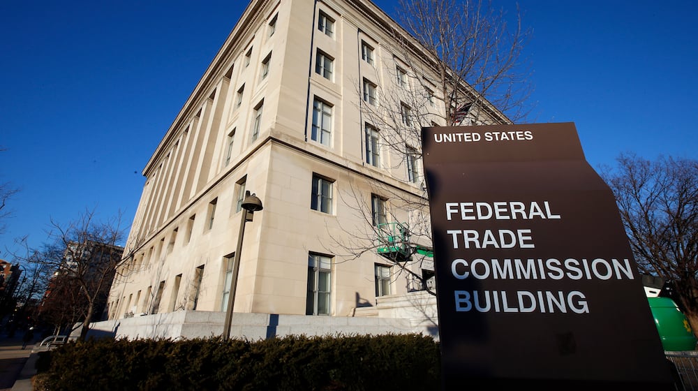 FILE - The Federal Trade Commission building is seen, Jan. 28, 2015, in Washington. (AP Photo/Alex Brandon, File)