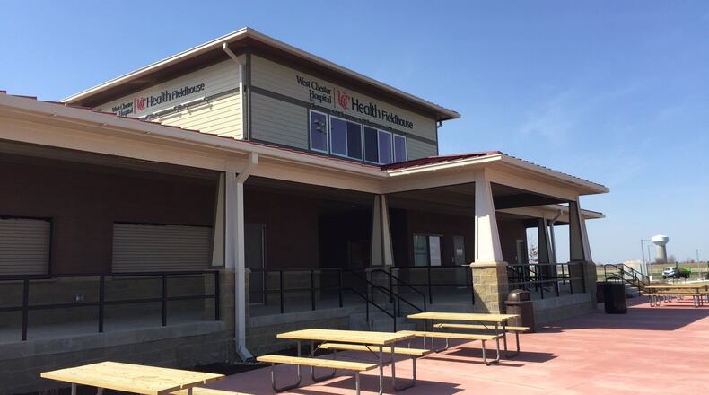 The new UC Health-West Chester Hospital Fieldhouse at Voice of America Athletic Field Complex provides a concession area, restrooms, a trainer’s room and second floor press box just to the west of the center nine fields within the Athletic Complex for enhanced viewing and scouting. It also includes a trainer s room and trainers provided during tournaments. CONTRIBUTED