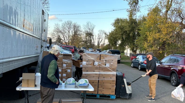 Hamil-Turkey is expected to serve around 7,000 people this Thanksgiving. Pictured is Shared Harvest Foodbank and the Boys and Girls Clubs of Hamilton with some of the pre-assembled family meal kits Nov. 19, 2025, CONTRIBUTED