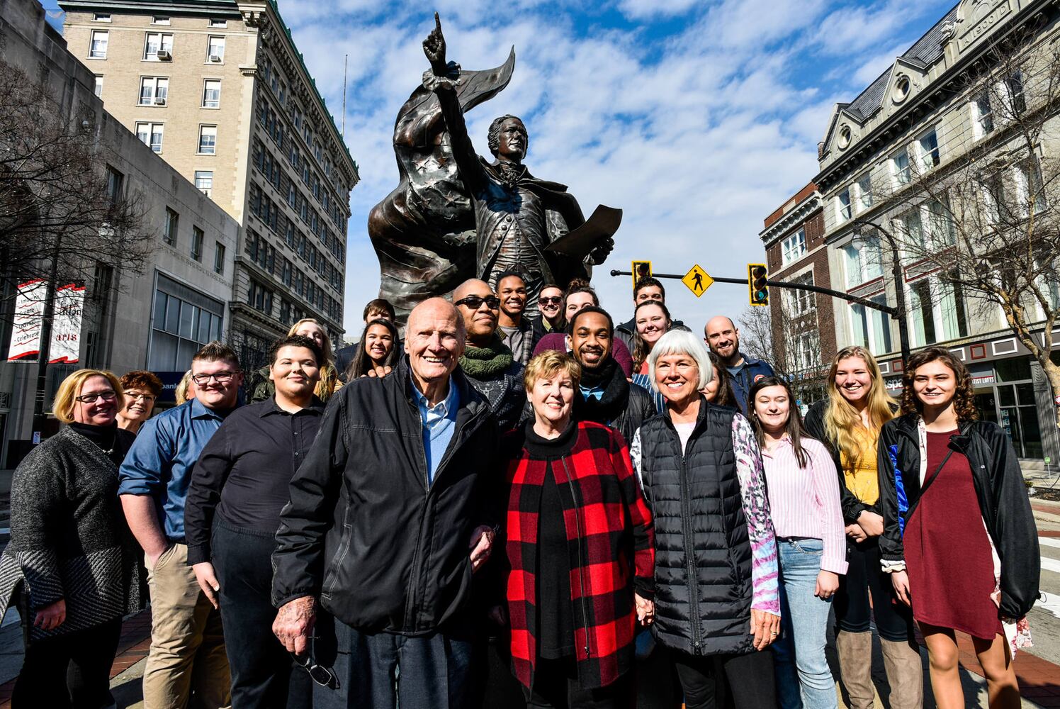 PHOTOS: Downtown Hamilton celebrates ‘Hamilton’ musical actors’ visit to Alexander Hamilton statue