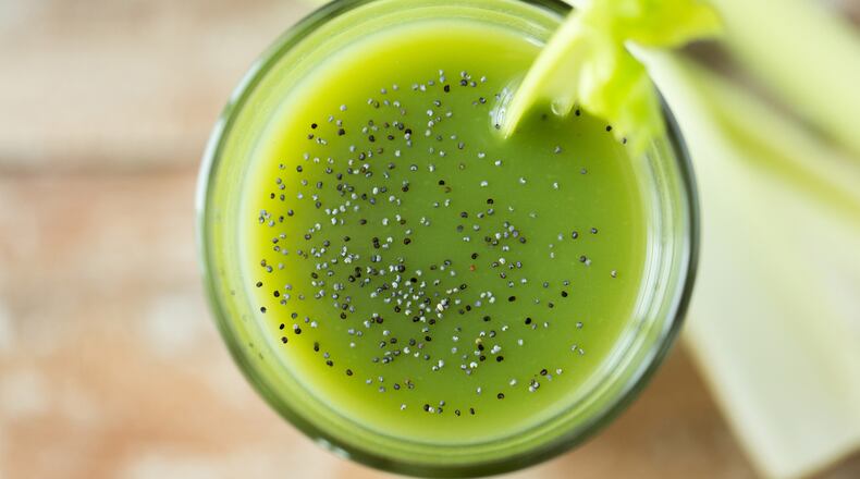 Healthy eating resolutions — hello, green juice — are among the most common New Year’s resolutions. (Syda Productions/Dreamstime/TNS)