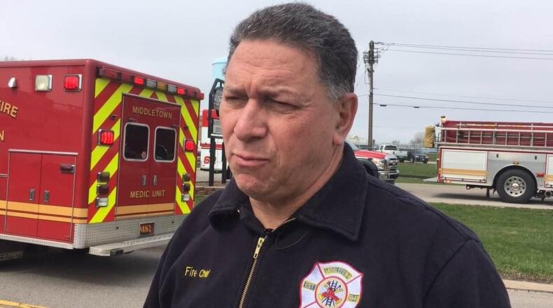 Chief Paul Lolli at a fire scene in 2019.