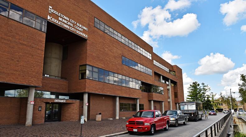 Improvements to the north promenade and the closing of that driveway at the Middletown City Building is included in the non-public safety budget for 2019. FILE PHOTO
Donham Plaza is more than 40 years old and has age related and safety problems, City Manager Doug Adkins said. NICK GRAHAM/STAFF
