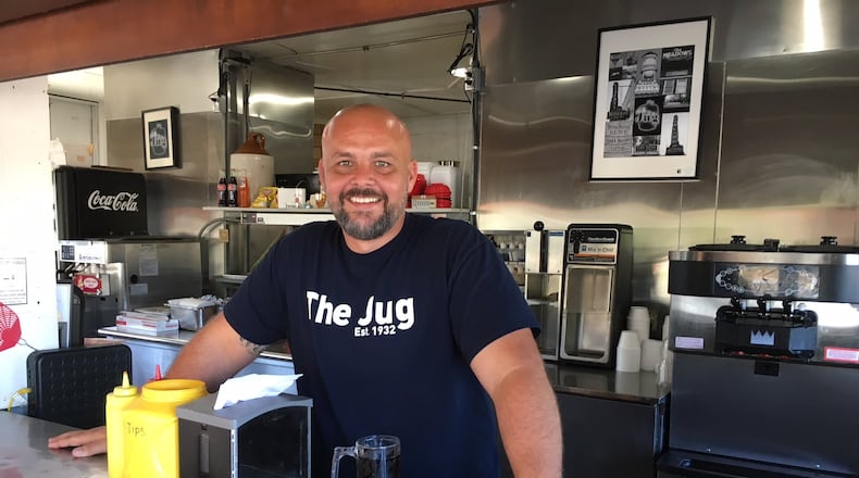 Donnie Osborne behind the counter at The Jug on Central Avenue. Osborne bought the iconic Middletown restaurant in April 2018. ED RICHTER/STAFF