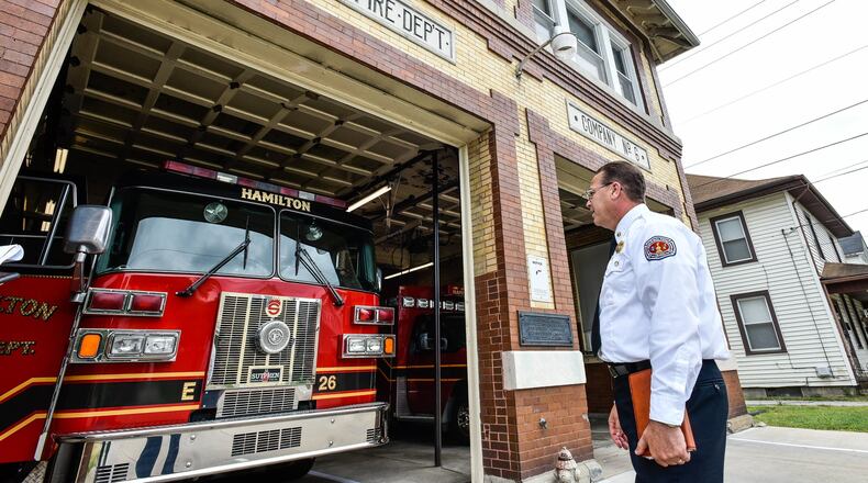Hamilton Fire Department Station 26 on Laurel Avenue in Lindenwald is the oldest station still being used in the city. The city would like to use federal ARPA funds to replace it. It was built in 1910. NICK GRAHAM/STAFF