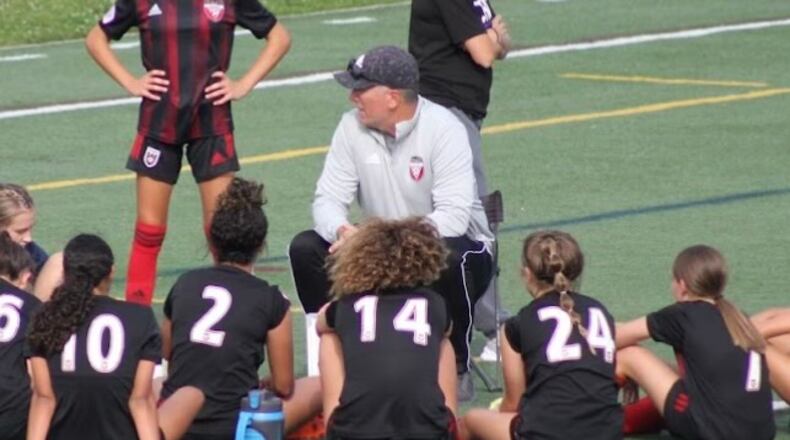 Patrick O'Leary coaching one of his past Fairfield Optimist Soccer Club programs. CONTRIBUTED