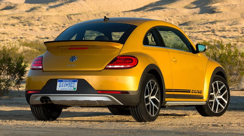 At the back, the Beetle Dune features a large spoiler, standard LED taillights and a bumper design that integrates matte black and aluminum elements. VOLKSWAGEN PHOTO