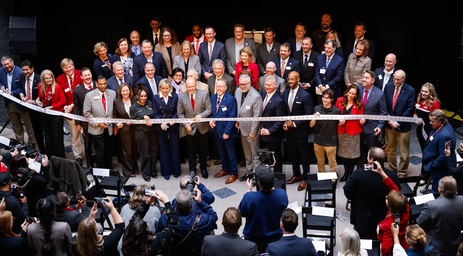 A ribbon cutting was held for the new Advanced Manufacturing Workforce and Innovation Hub Monday, Feb. 2, 2026 in Hamilton. The facility is a partnership between Miami University and Butler Tech in the former VORA Technology Park. NICK GRAHAM/STAFF