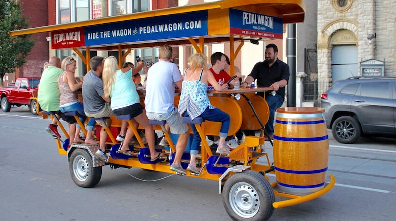 Pictured is a 2020 file photo of the Cincinnati-based Pedal Wagon, a company that also has operations in Dayton. Hamilton officials said two companies are interested but did not identify the names of those companies. FILE