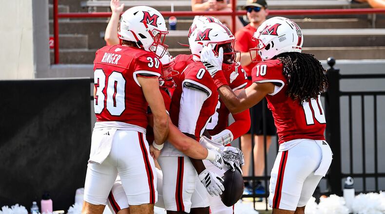 The Miami RedHawks are on a three-game winning streak as they host Eastern Michigan on Saturday at noon at Yager Stadium. KYLE HENDRIX / CONTRIBUTED