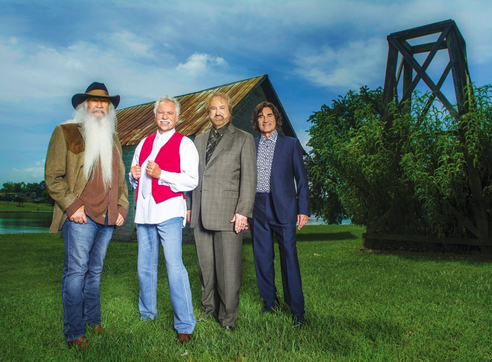 Recent Country Music Hall of Fame inductees the Oak Ridge Boys, (left to right) William Lee Golden, Joe Bonsall, Duane Allen and Richard Sterban, perform at Rose Music Center in Huber Heights on Saturday, July 30. CONTRIBUTED