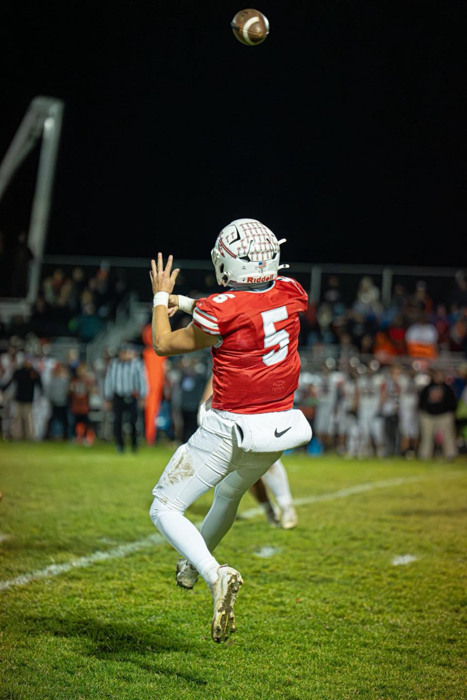 Carlisle quarterback Kolby Morgerson (5) throws a pass during a recent playoff game. LAYTON HARTSOUGH / CONTRIBUTED