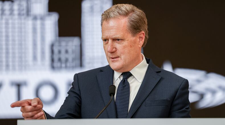 U.S. Rep. Mike Turner (R-Dayton) speaks speaks during a news conference on May 22 at Schuster Center in downtown Dayton during the NATO Parliamentary Assembly. Turner was one of two House Republicans to vote against the president's budget-cutting package that passed early Friday morning. BRYANT BILLING / STAFF