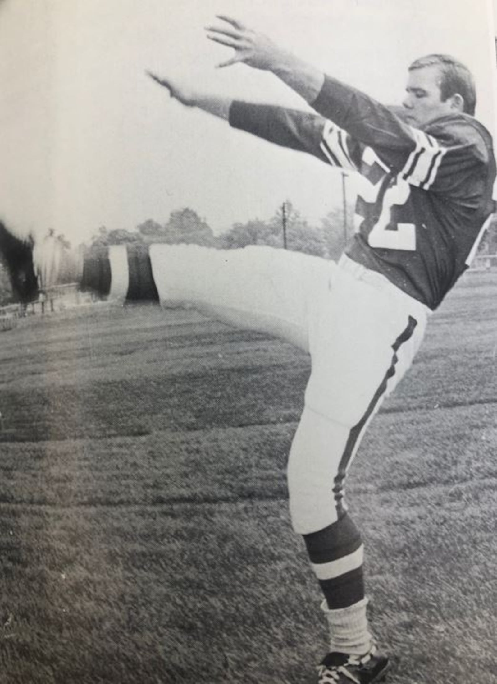 Besides being an outstanding running back at Middletown High School, Danny Slusher also punted for the Middies. He is pictured in the 1966 MHS yearbook.