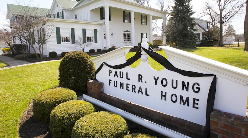 Paul Young Sr., 91, died Monday. Young was the owner of three funeral homes, two of which were in Butler County. The Pleasant Avenue location has a black ribbon on its sign in his memory.