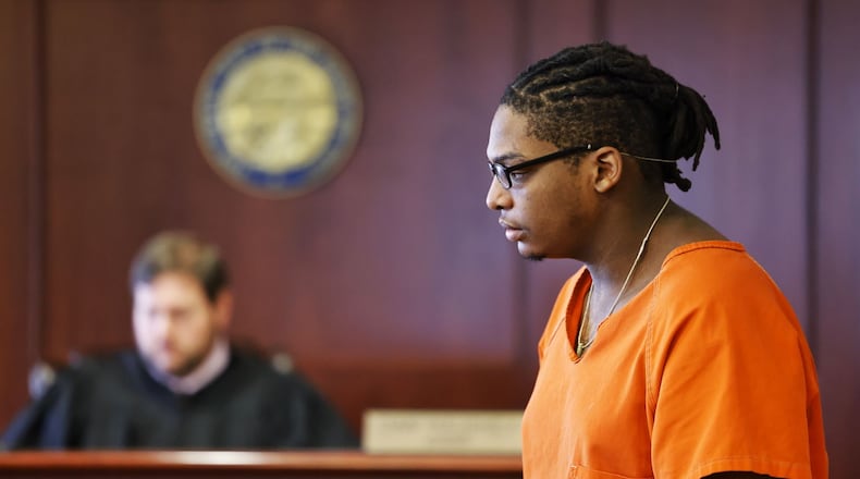 Kahreem Brown, charged with murder in the 2021 beating death of Larry Ingram in Hamilton, was in Butler County Common Pleas Court Tuesday for a pretrial hearing. NICK GRAHAM/STAFF