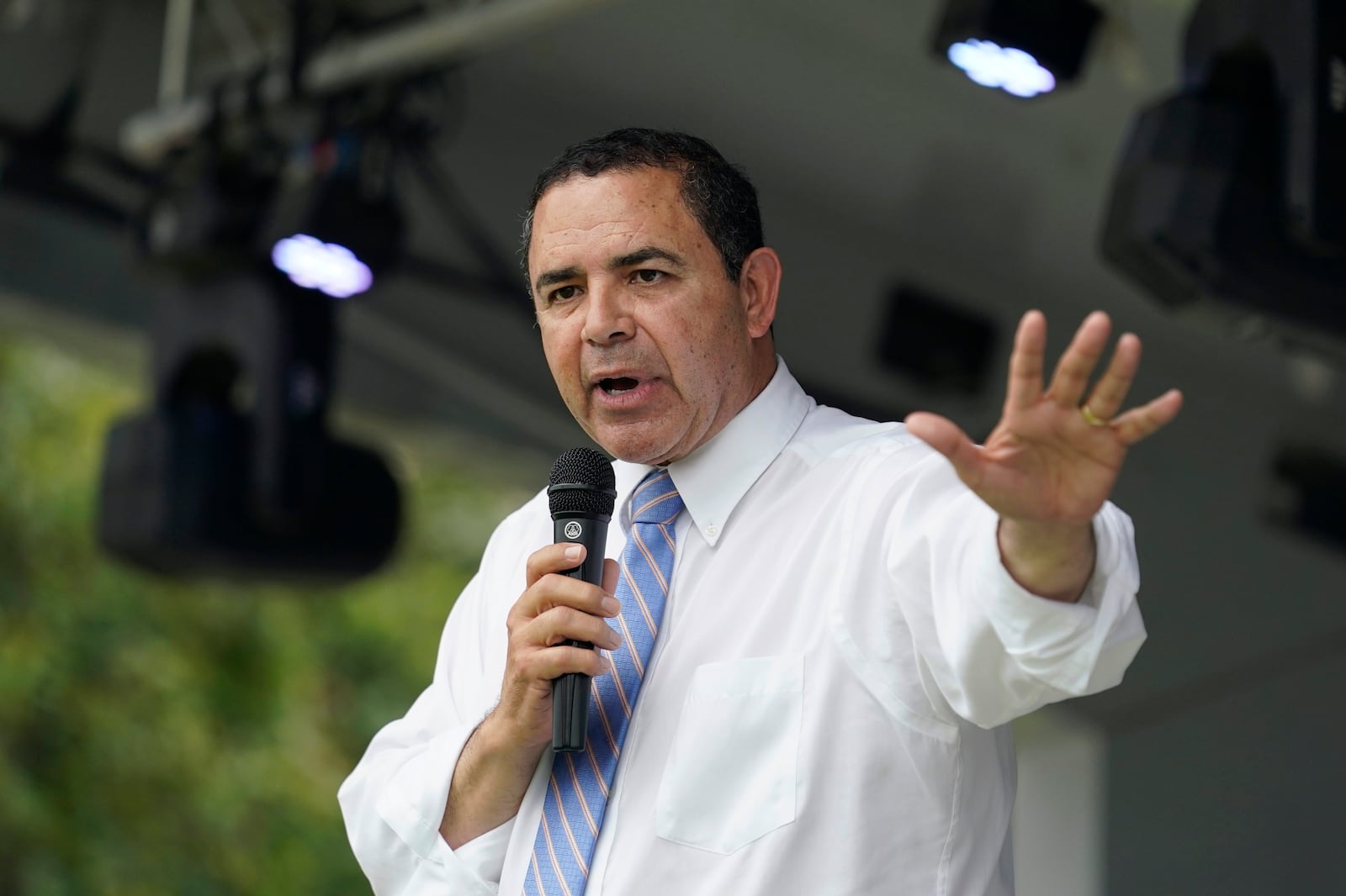 FILE - U.S. Rep. Henry Cuellar, D-Laredo, speaks during a campaign event, May 4, 2022, in San Antonio. (AP Photo/Eric Gay, File)
