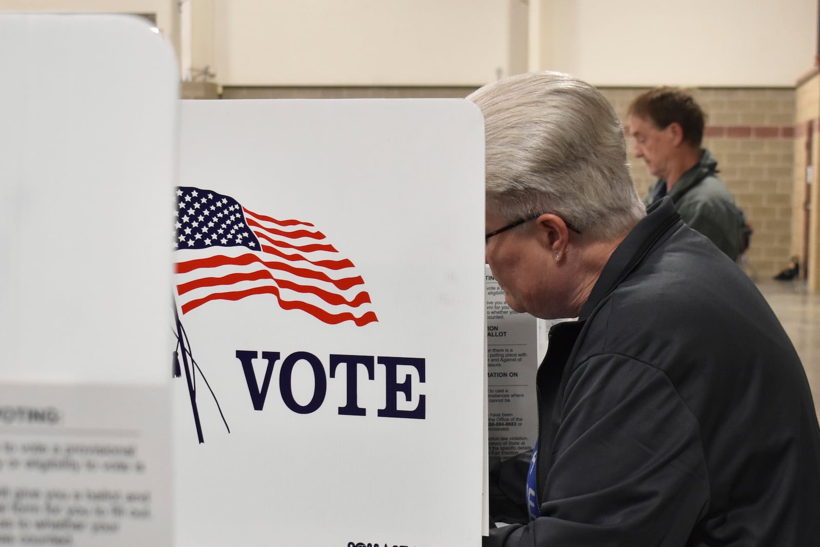 FILE - A voter fills out a ballot at the MetraPark events center, June 4, 2024, in Billings, Mont. (AP Photo/Matthew Brown, FIle)