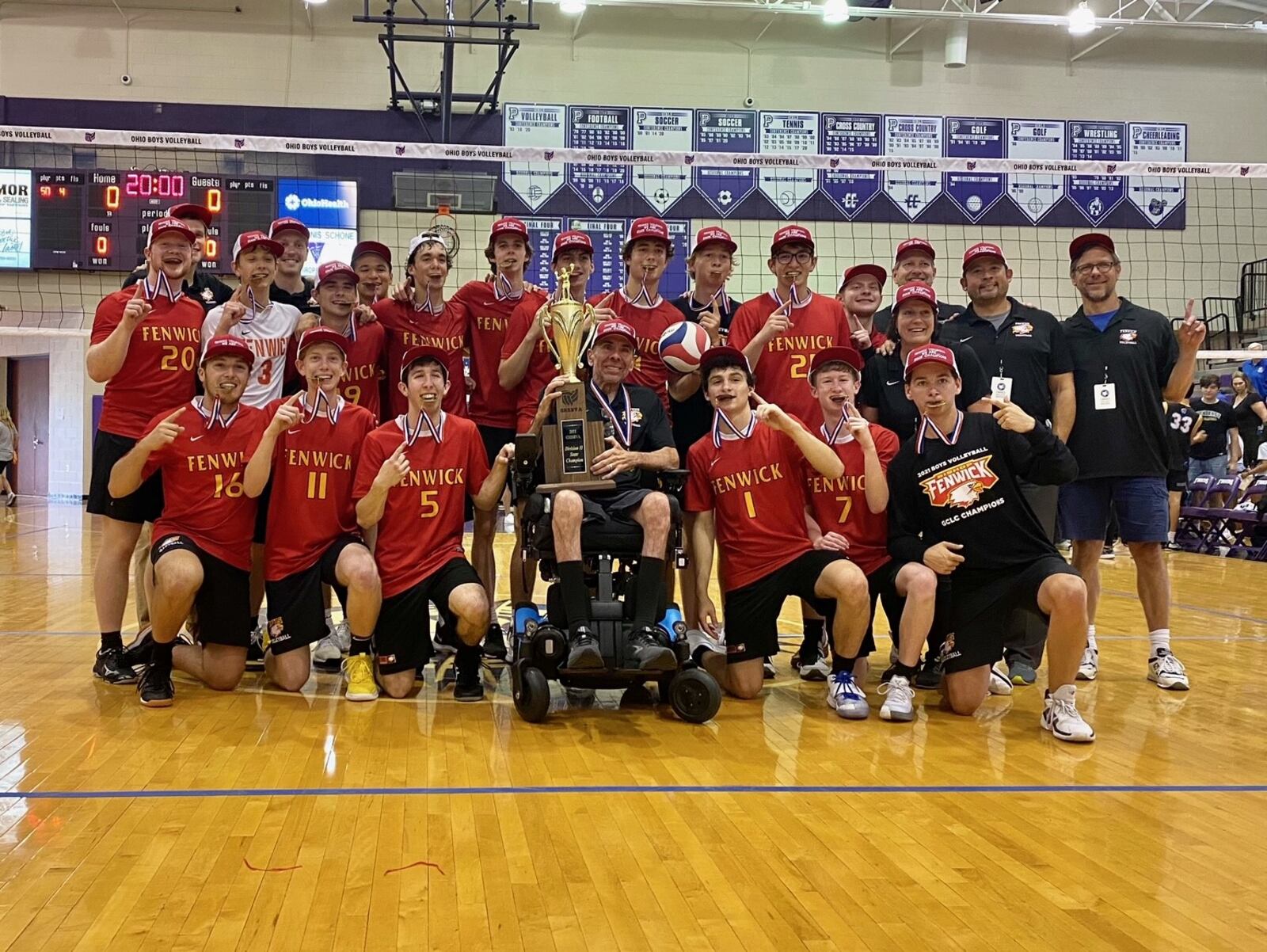 Fenwick boys volleyball team won the Division II state championship Sunday over Olentangy at Pickerington Central High School. Photo courtesy of Fenwick volleyball