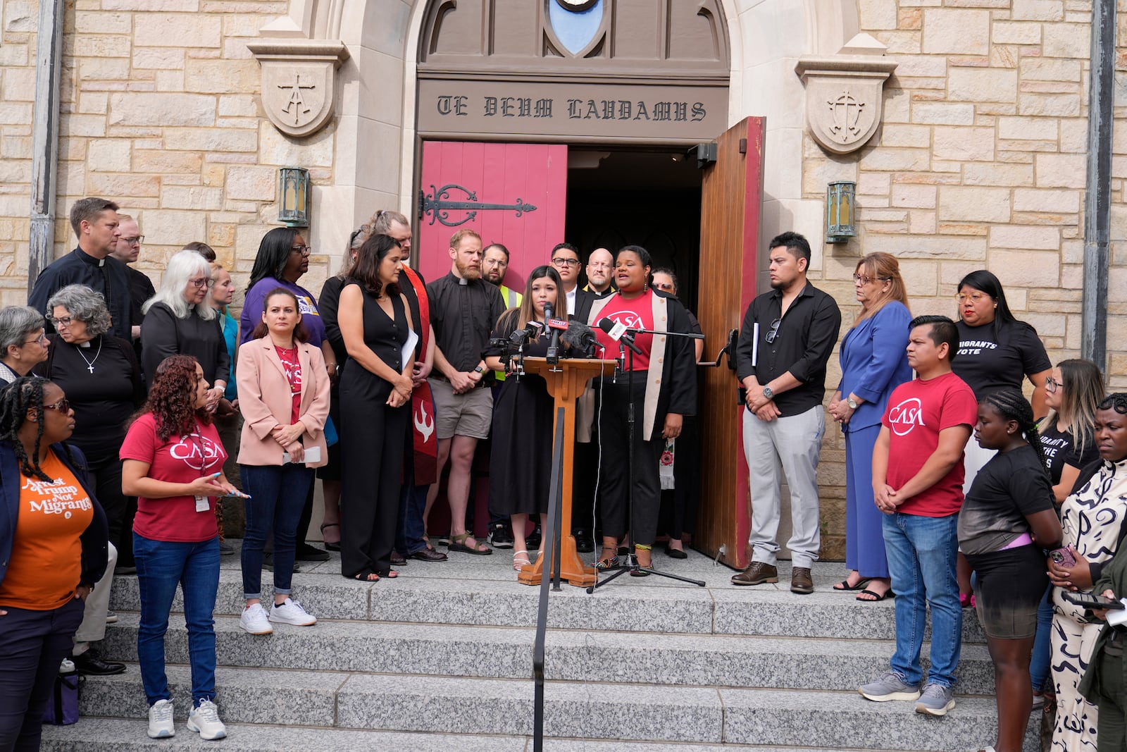Jennifer, wife of Kilmar Abrego Garcia, speaks during a news conference on Friday, June 13, 2025 in Nashville, Tenn. (AP Photo/George Walker IV)