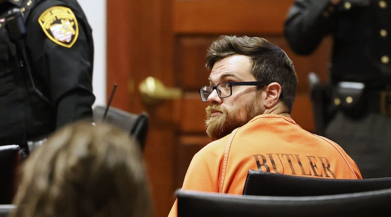 John Carter was arraigned in Katelyn Markham death case Monday, March 27, 2023 in Butler County Common Pleas Court in Hamilton. Bond was set at $1 million. NICK GRAHAM/STAFF