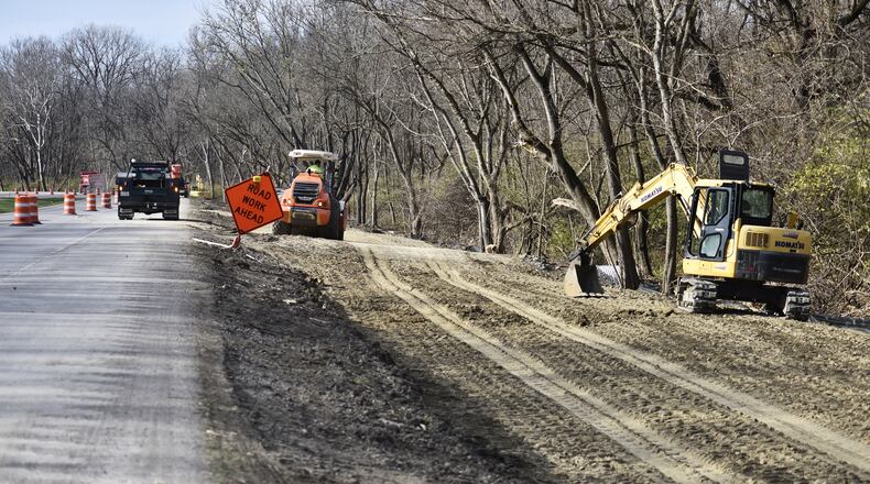 Construction on the more than 1.4-mile section of the Great Miami River Recreation Trail is underway along the river and Ohio 73 between Middletown and Franklin. The $2.5 million project is expected to be completed in late September 2021. NICK GRAHAM/STAFF