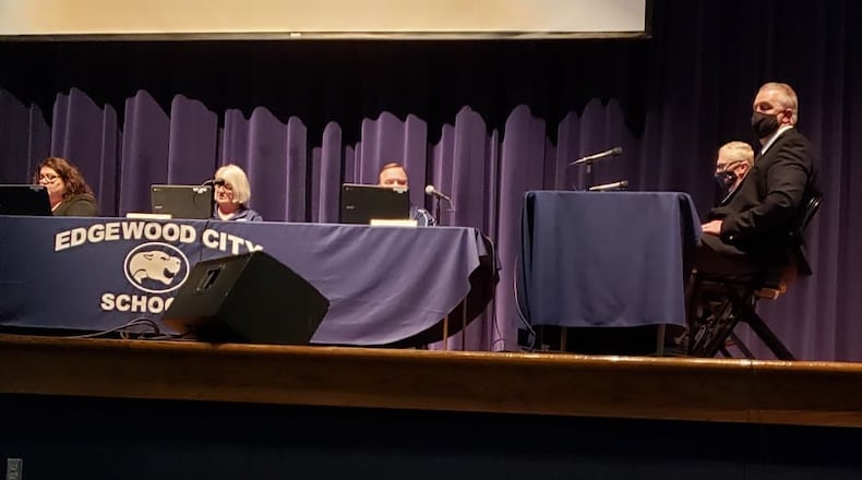 A plan to change grade levels at three Edgewood schools next school year is drawing criticism from some school parents for both the plan and the way district leadership put it together. During Monday's Edgewood Board of Education meeting some parents complained directly to the board and Superintendent Russ Fussnecker (right). (Provided Photo\Journal-News)