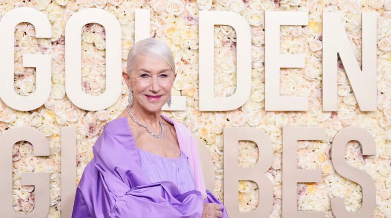 FILE -Helen Mirren arrives at the 81st Golden Globe Awards on Sunday, Jan. 7, 2024, at the Beverly Hilton in Beverly Hills, Calif. (Photo by Jordan Strauss/Invision/AP, File)