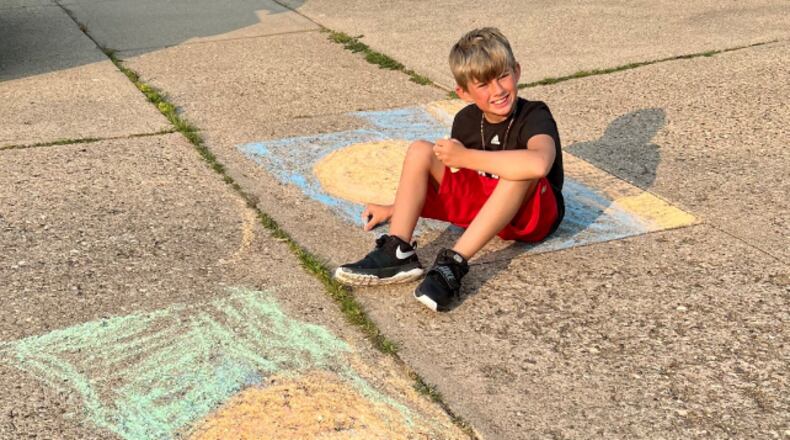 The Payne family submitted their photo of their art work done on their driveway. CONTRIBUTED