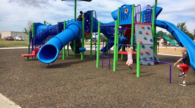 Residents of Butler County’s Fairfield Township are praising the recent upgrades and expansions of two parks. Parents especially like the new playground equipment now standing on rubberized surfaces at Millikin Road and Shafer s Run Parks. (Photo by Michael D. Clark/Journal-News)