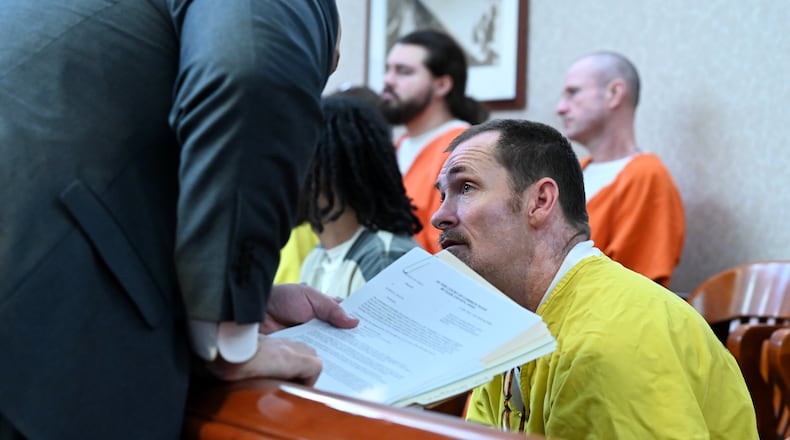 Ricky J. Sheppard, 47, was in Butler County Common Pleas Judge Keith Spaeth's courtroom for a hearing on Thursday, Oct. 16, 2025. He was charged with one count of tampering with evidence, a third-degree felony, and one count of gross abuse of a corpse, a fifth-degree felony. Spaeth set a jury trial for Jan. 12, 2026. MICHAEL D. PITMAN/STAFF