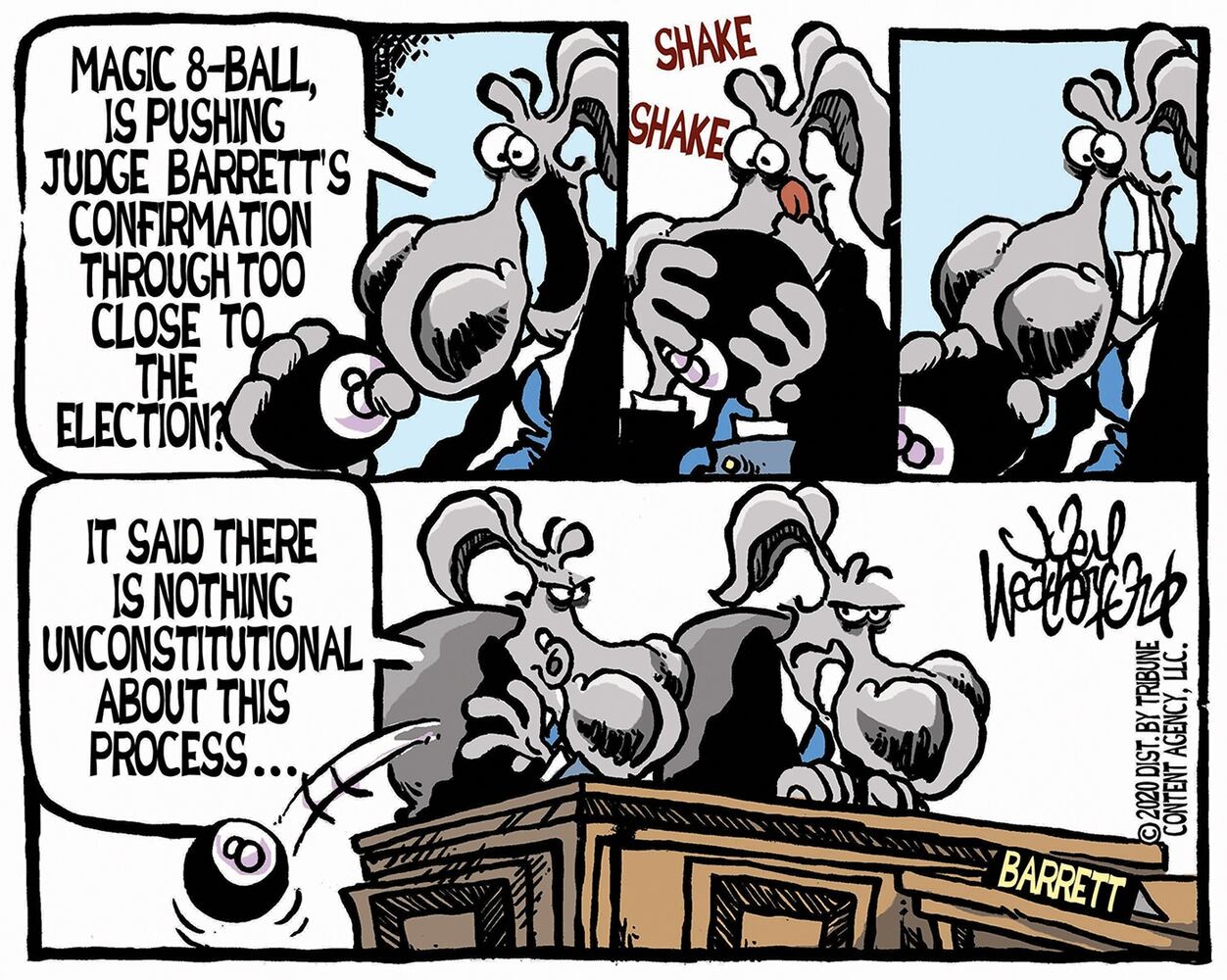 Week in cartoons: Town halls, Amy Coney Barrett and more