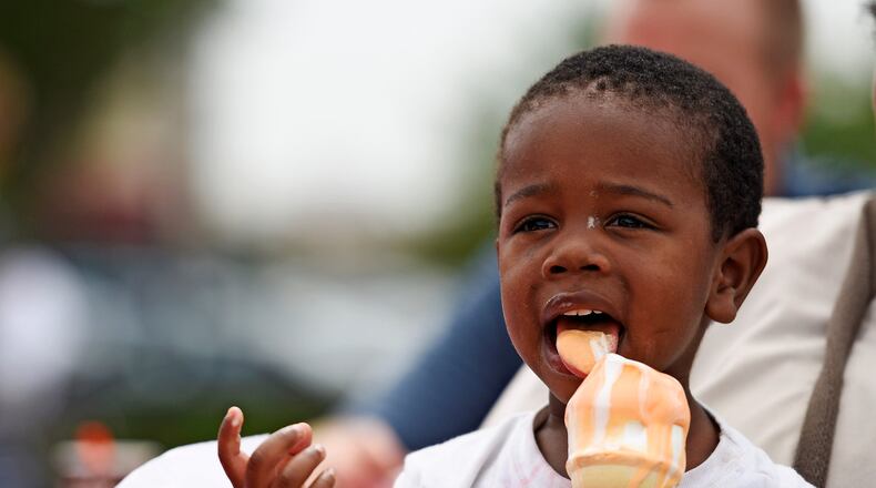 Darrion Johnson cools down with an ice cream cone duringa previous Union Centre Food Truck Rally. This year’s annual food truck rally at The Sqaure @ Union Centre takes place today, Aug. 10.