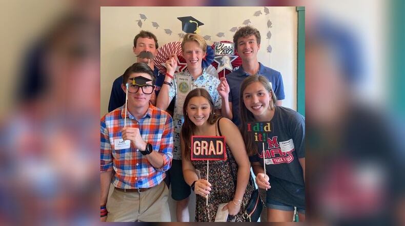 Several of the Greater Oxford Community Foundation scholarship recipients gathered for a celebration photo together at the ice cream social in their honor. CONTRIBUTED