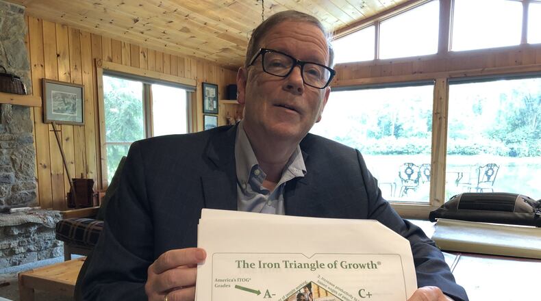 Dan Cunningham, owner and CEO of long-Stanton Manufacturing in West Chester Twp., has formed an institute to spread his Iron Triangle economic growth theory nationwide. STAFF/LAWRENCE BUDD