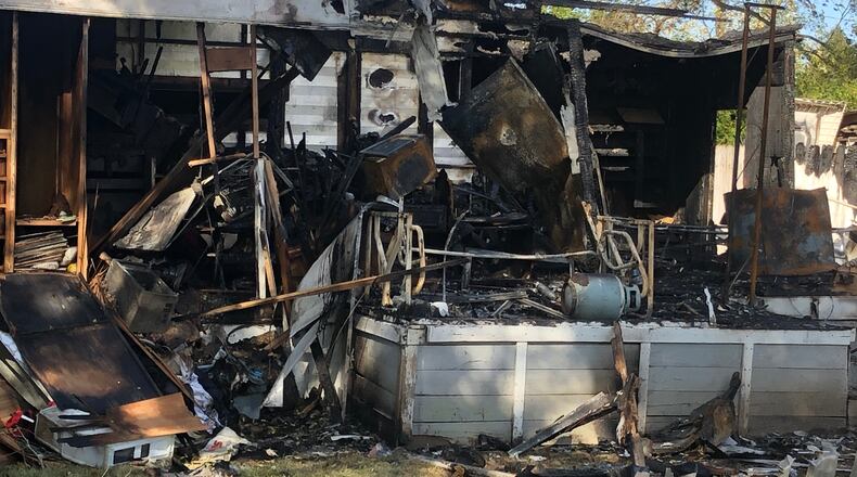 A fire on Nov. 5 destroyed this mobile home in the 4100 block of Jewell Avenue in Middletown. The lone occupant escaped uninjured, according to the fire report. RICK McCRABB/STAFF