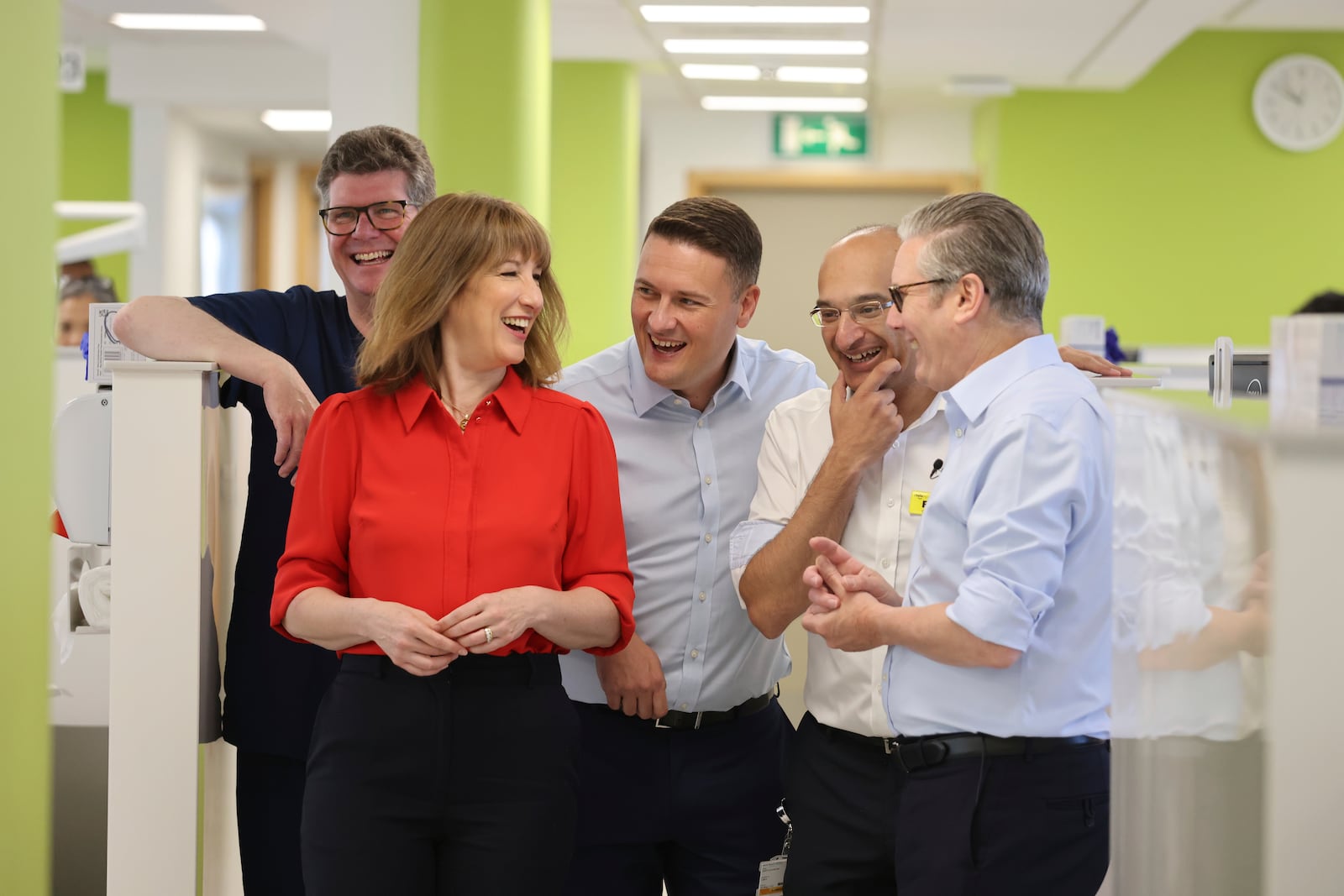 Britain's Prime Minister Keir Starmer, right, Chancellor Rachel Reeves and Health Secretary Wes Streeting during a visit to the Sir Ludwig Guttman Health & Wellbeing Centre in east London, Thursday, July 3, 2025. (Jack Hill/Pool Photo via AP)