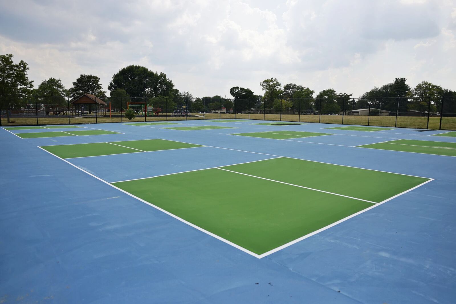 Nine new picklball courts are being installed at Lefferson Park Monday, June 17, 2024 in Middletown. NICK GRAHAM/STAFF