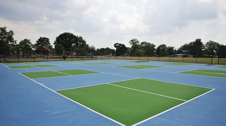 Nine new picklball courts are being installed at Lefferson Park Monday, June 17, 2024 in Middletown. NICK GRAHAM/STAFF