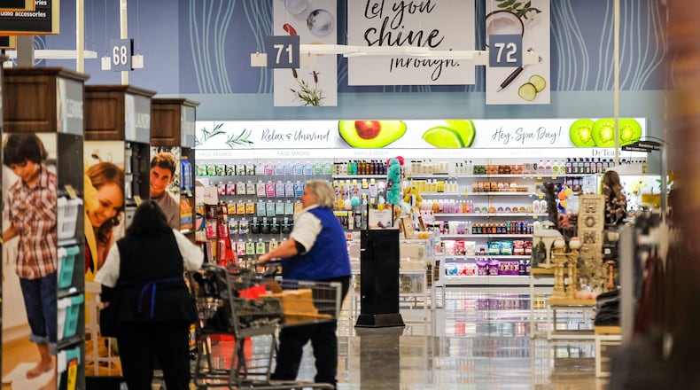 The new Kroger Marketplace at Crossings of Beckett on Princeton Glendale Road near Tylersville Road in West Chester Township opened Thursday morning, Jan. 31, 2019 replacing the old Kroger location just up the street. NICK GRAHAM/STAFF