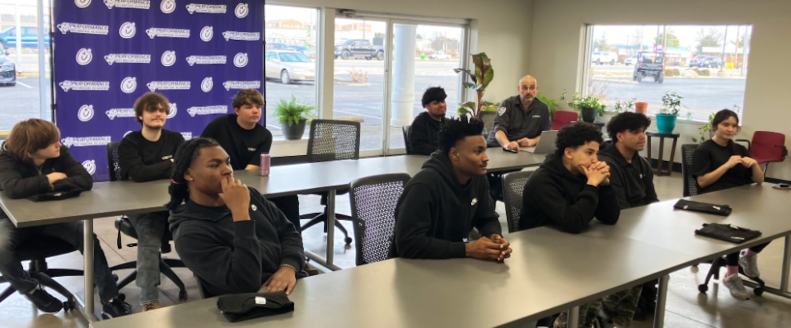 The new Pre-Apprenticeship Program at Fairfield High School is putting dozens of participating teens into introductory instructional sessions with Fairfield area businesses to expose them to possible career fields and give them first-hand experience they might otherwise not have, said Fairfield school officials. Pictured are students learning and job shadowing at Performance Automotive in Fairfield. (Provided)