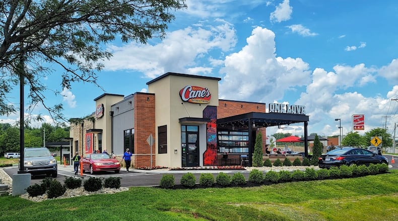 The new Raising Cane’s chicken finger chain location is now open on Main Street in Hamilton. The restaurant held a ribbon cutting ceremony June 29, 2021 to celebrate the debut at 1479 Main St. in Hamilton. NICK GRAHAM / STAFF