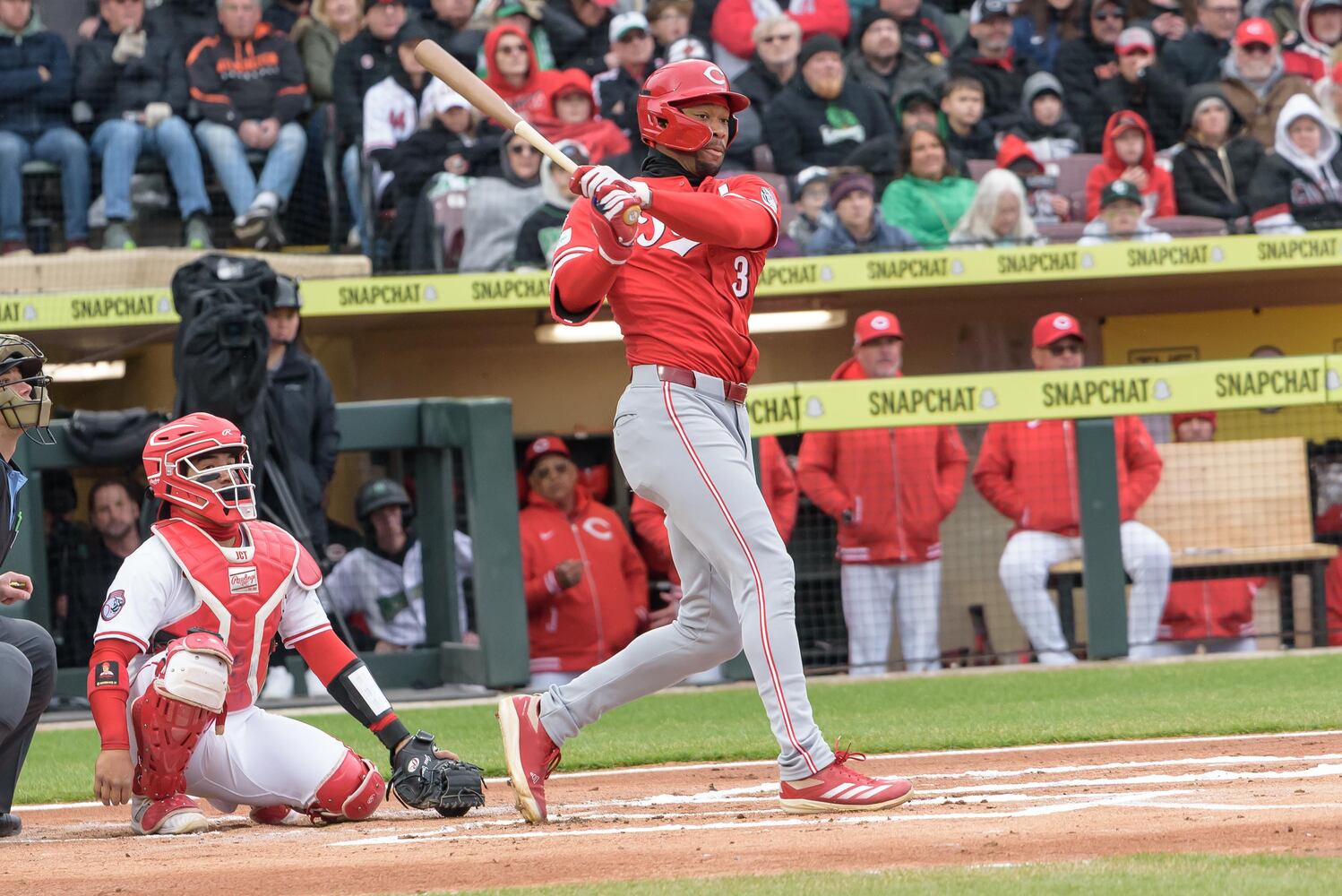 PHOTOS: Cincinnati Reds vs. Reds Top Prospects at Day Air Ballpark