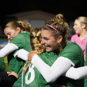 The Badin High School girls soccer team beat Hoban 1-0 in a Division III state semifinal on Tuesday night at Olentangy. CHRIS VOGT / CONTRIBUTED