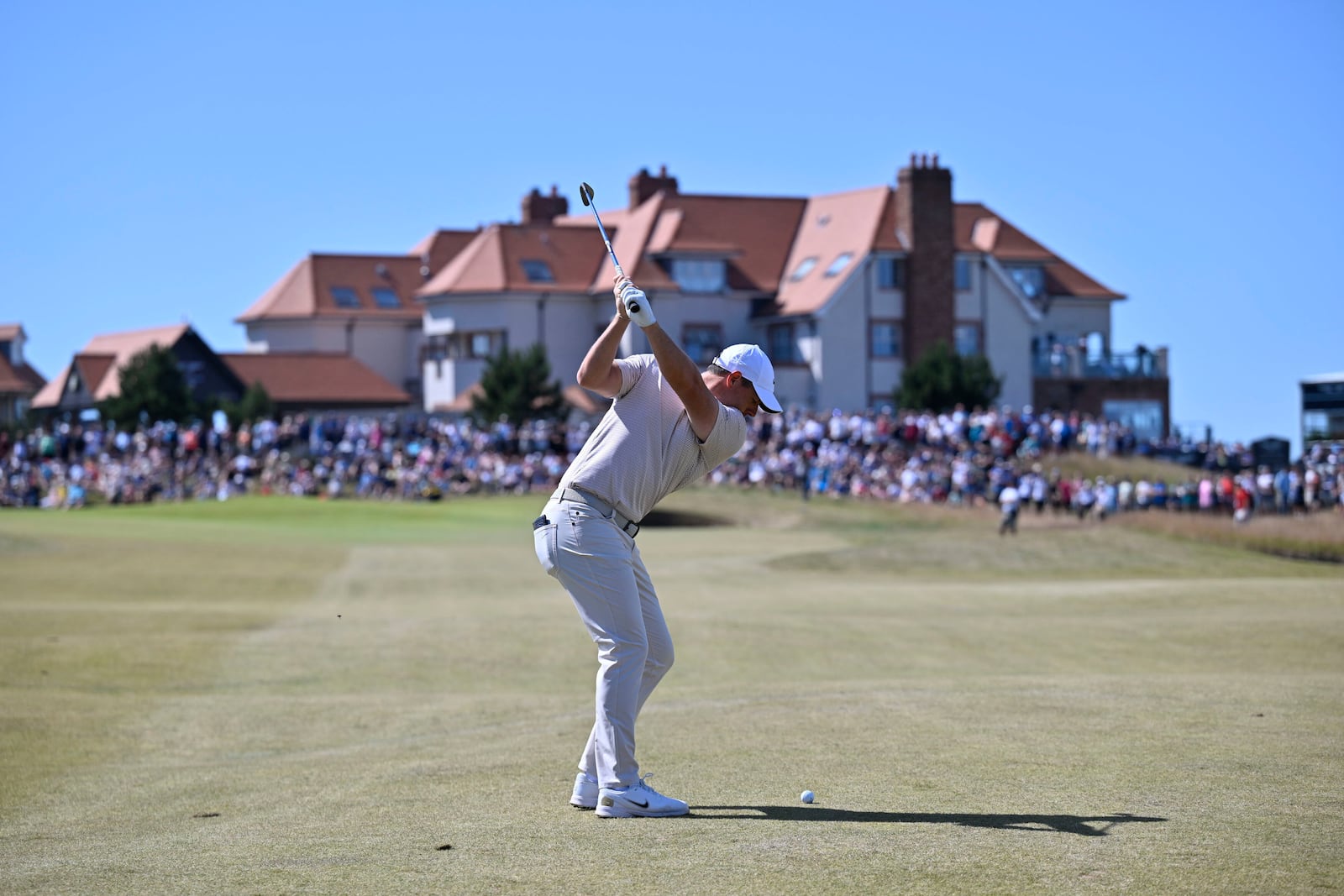 Northern Ireland's Rory McIlroy on day three of the Scottish Open 2025 at The Renaissance Club, North Berwick, Scotland, Saturday July 12, 2025. (Malcolm Mackenzie/PA via AP)