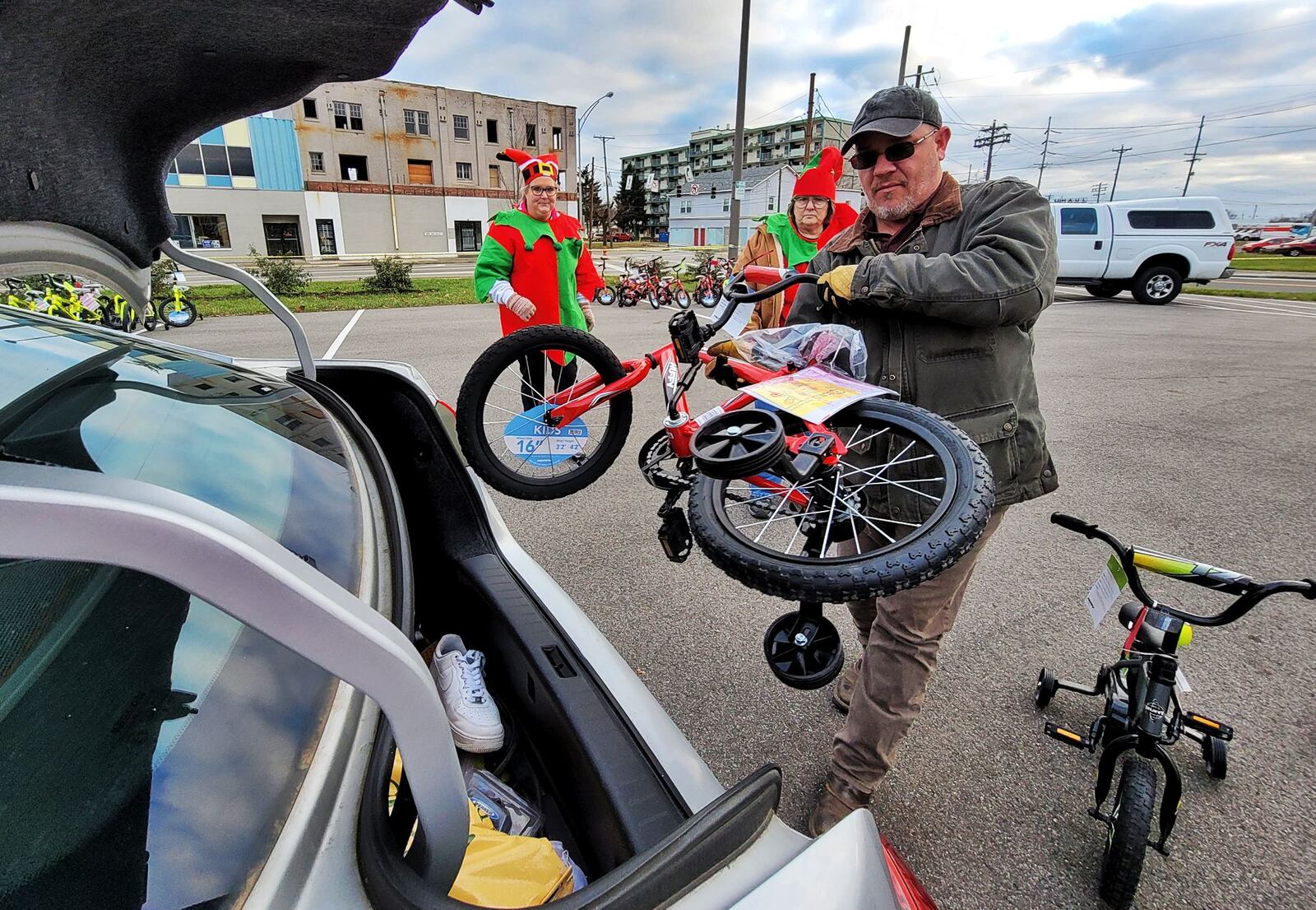 About 170 bikes were raffled off Sunday during the 14th annual Louella Thompson's Feed the Hungry Project Toy Giveaway. NICK GRAHAM/STAFF